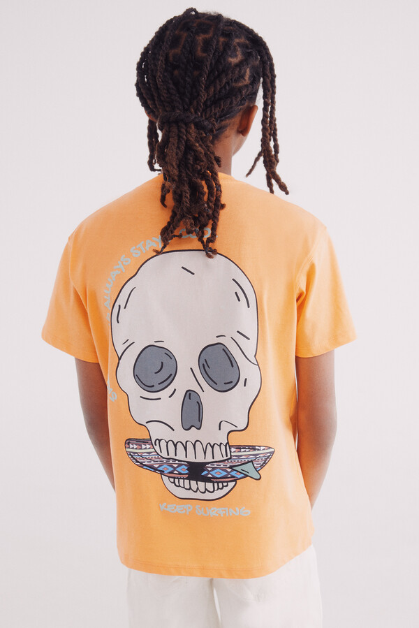 Springfield Kids Camiseta calavera niño naranja