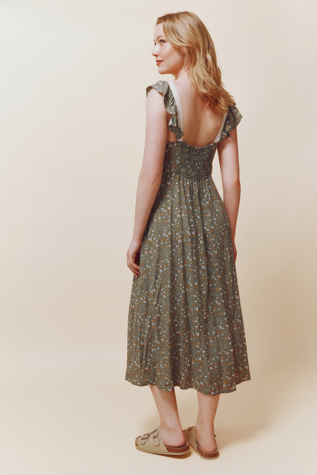 Springfield Vestido Madeira kaki