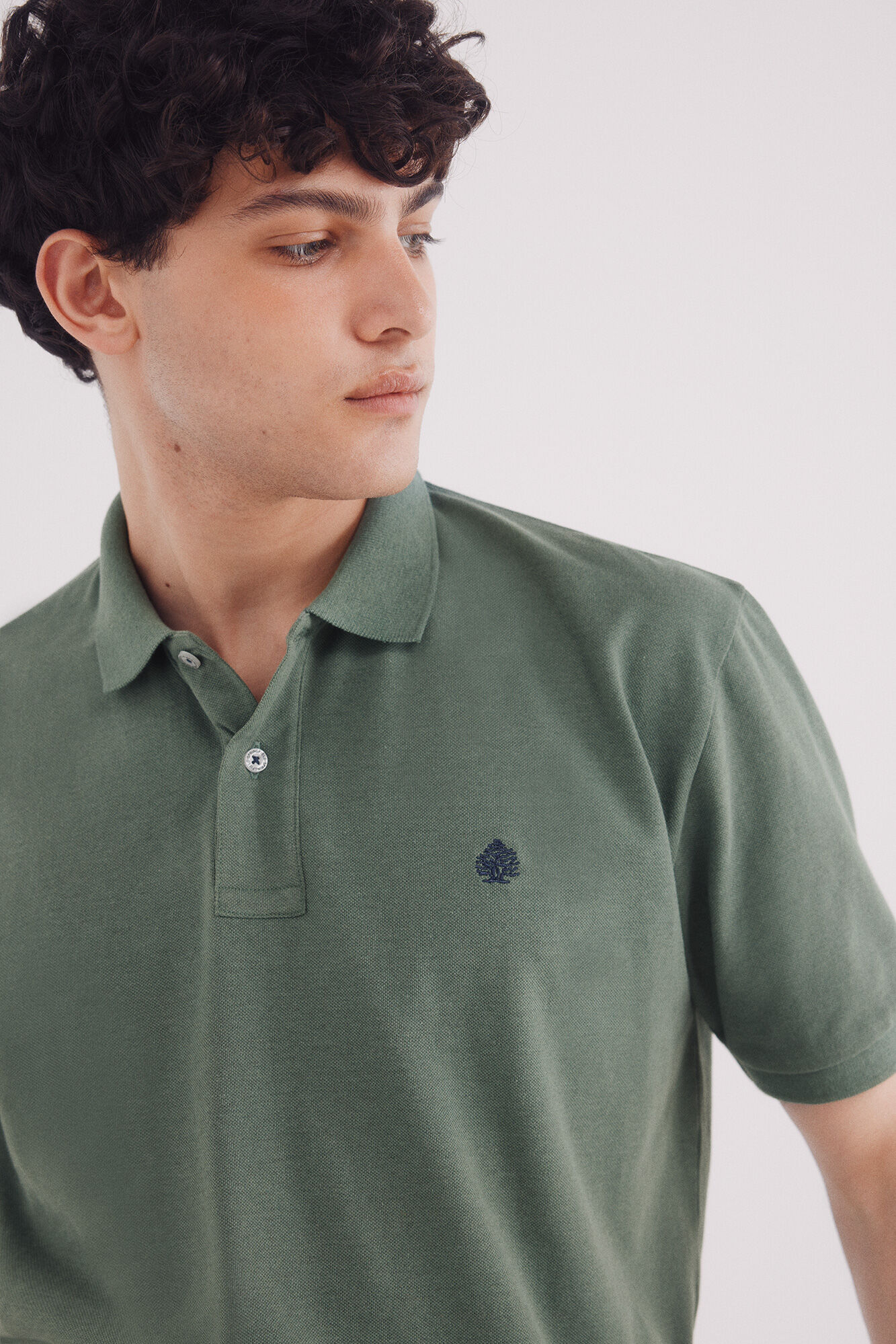 Springfield Polo piqu&eacute; b&aacute;sico fantas&iacute;a regular fit verde