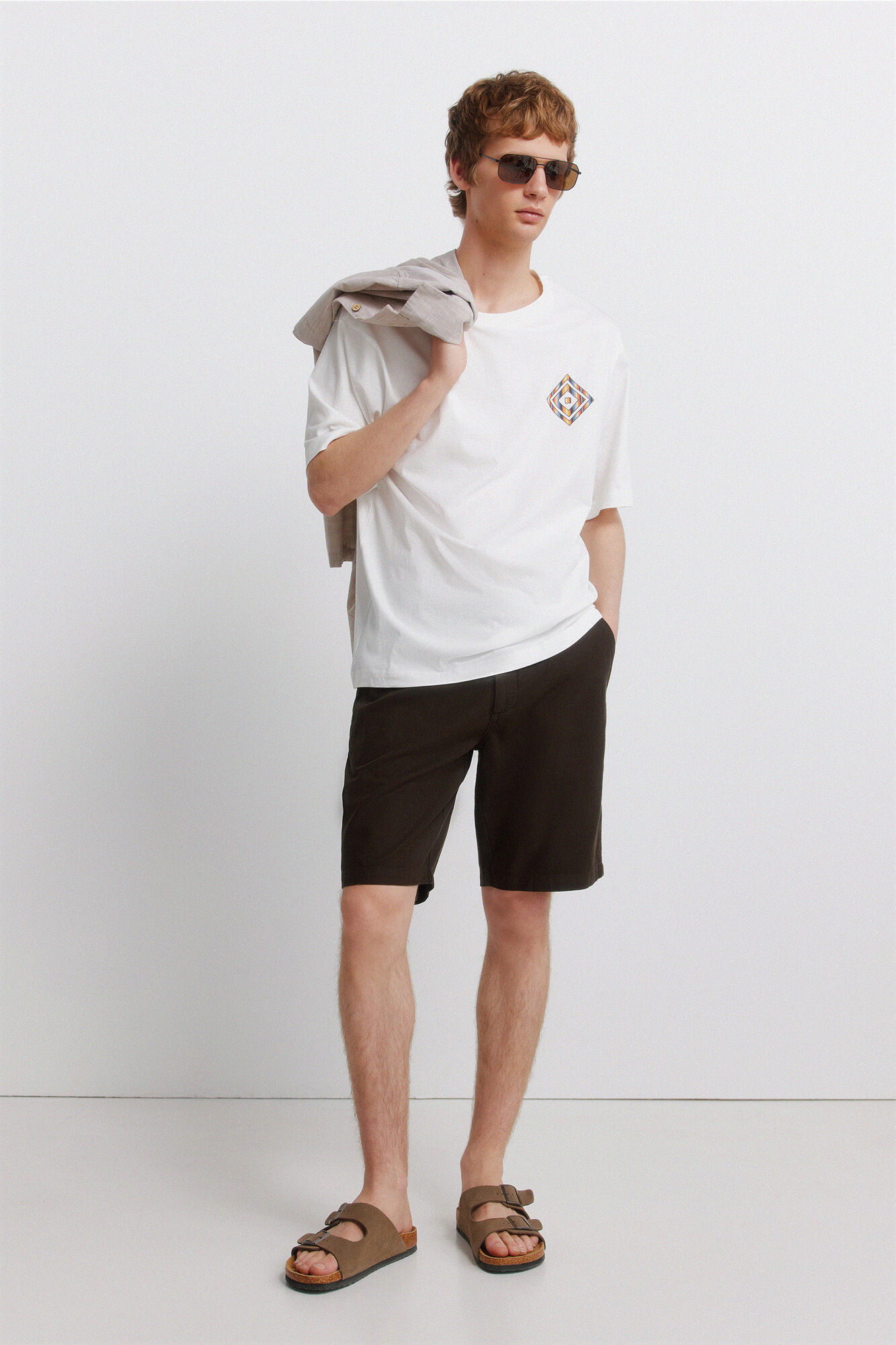 Springfield Playera de rombos a rayas marfil