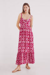 Springfield Vestido midi estampado tropical morado/lila