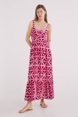 Springfield Vestido midi estampado tropical morado/lila