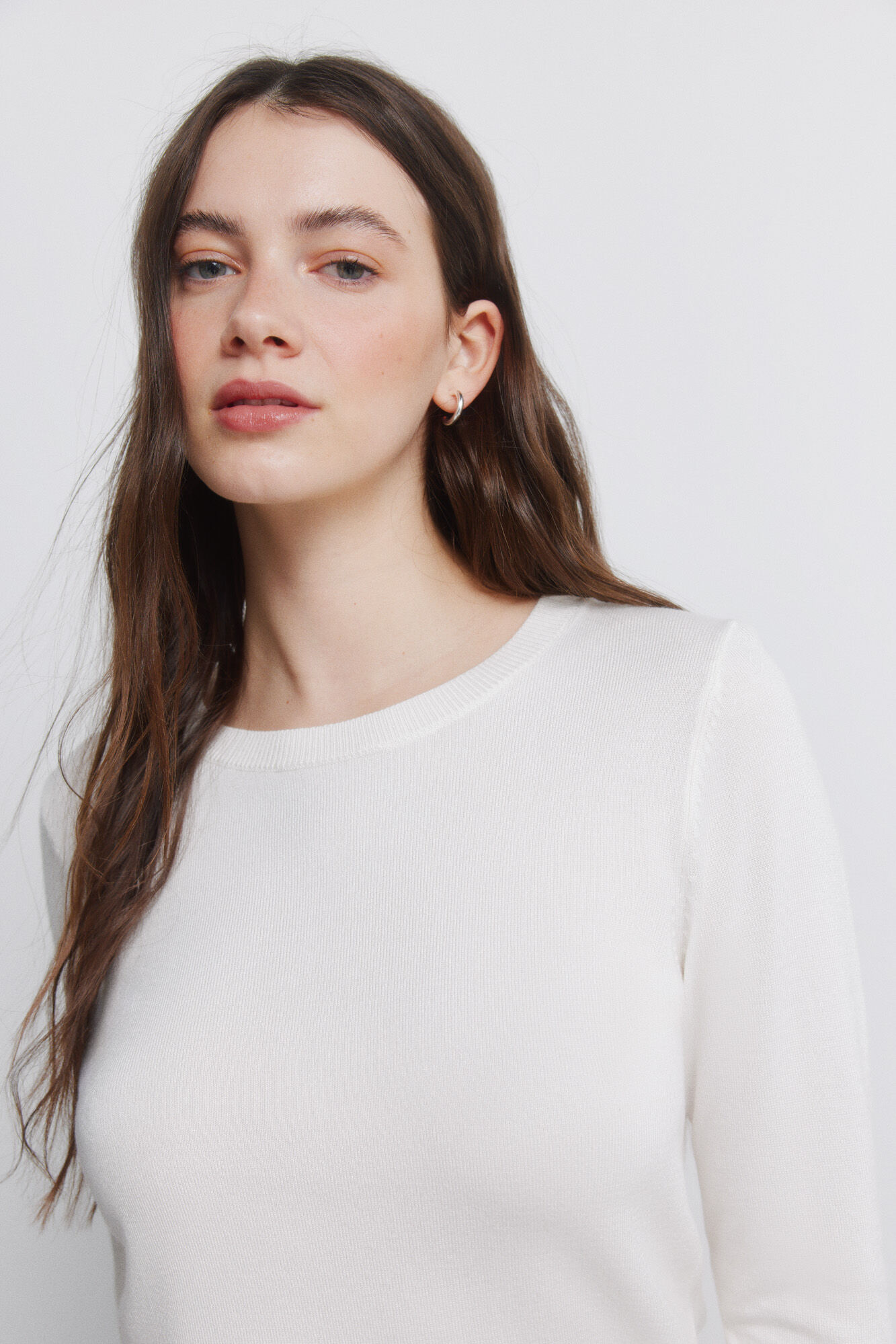 Springfield Jersey fino botones pu&ntilde;os beige