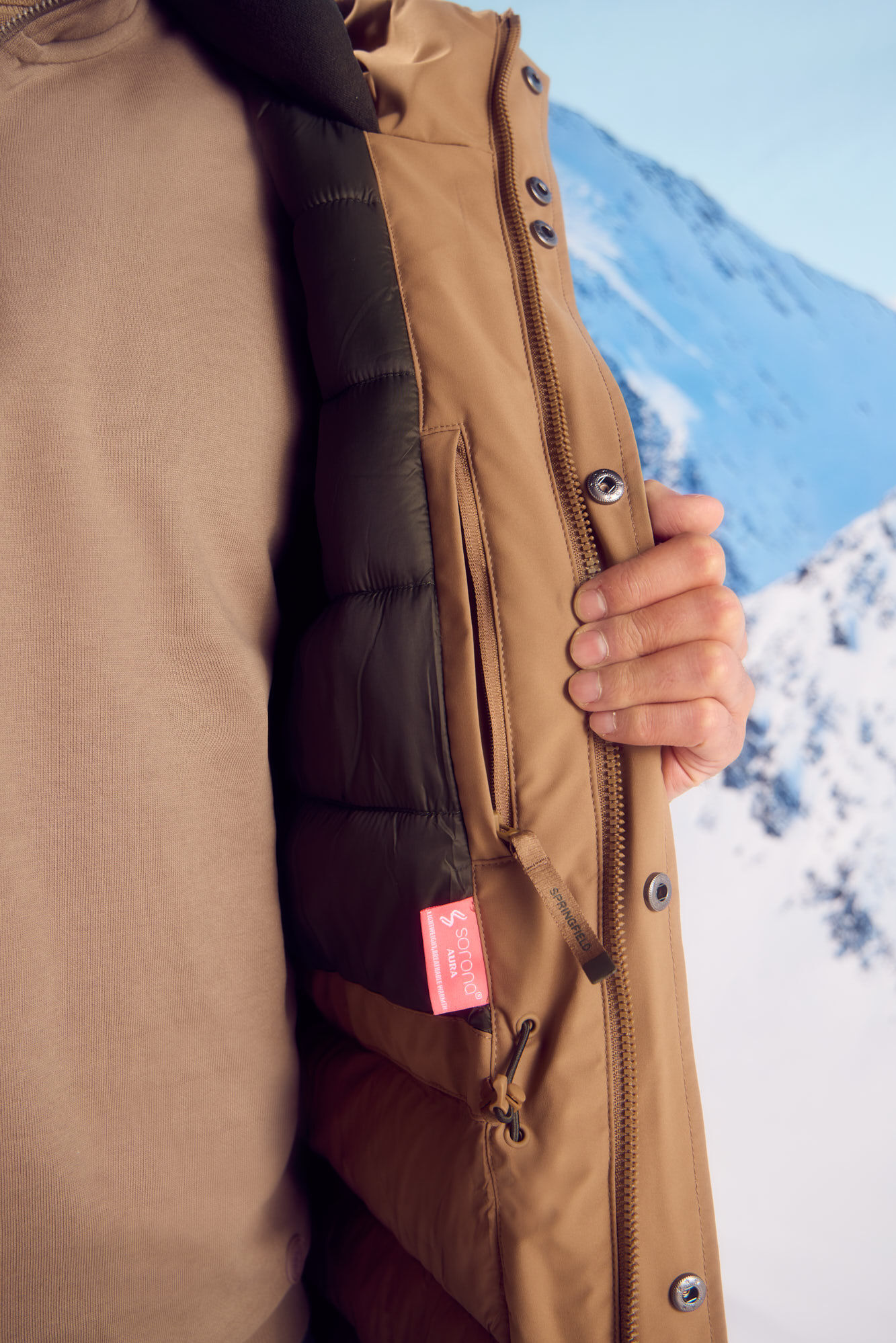 Springfield Parka acolchada t&eacute;rmica beige