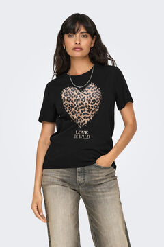 Springfield Playera de manga corta y cuello redondo negro