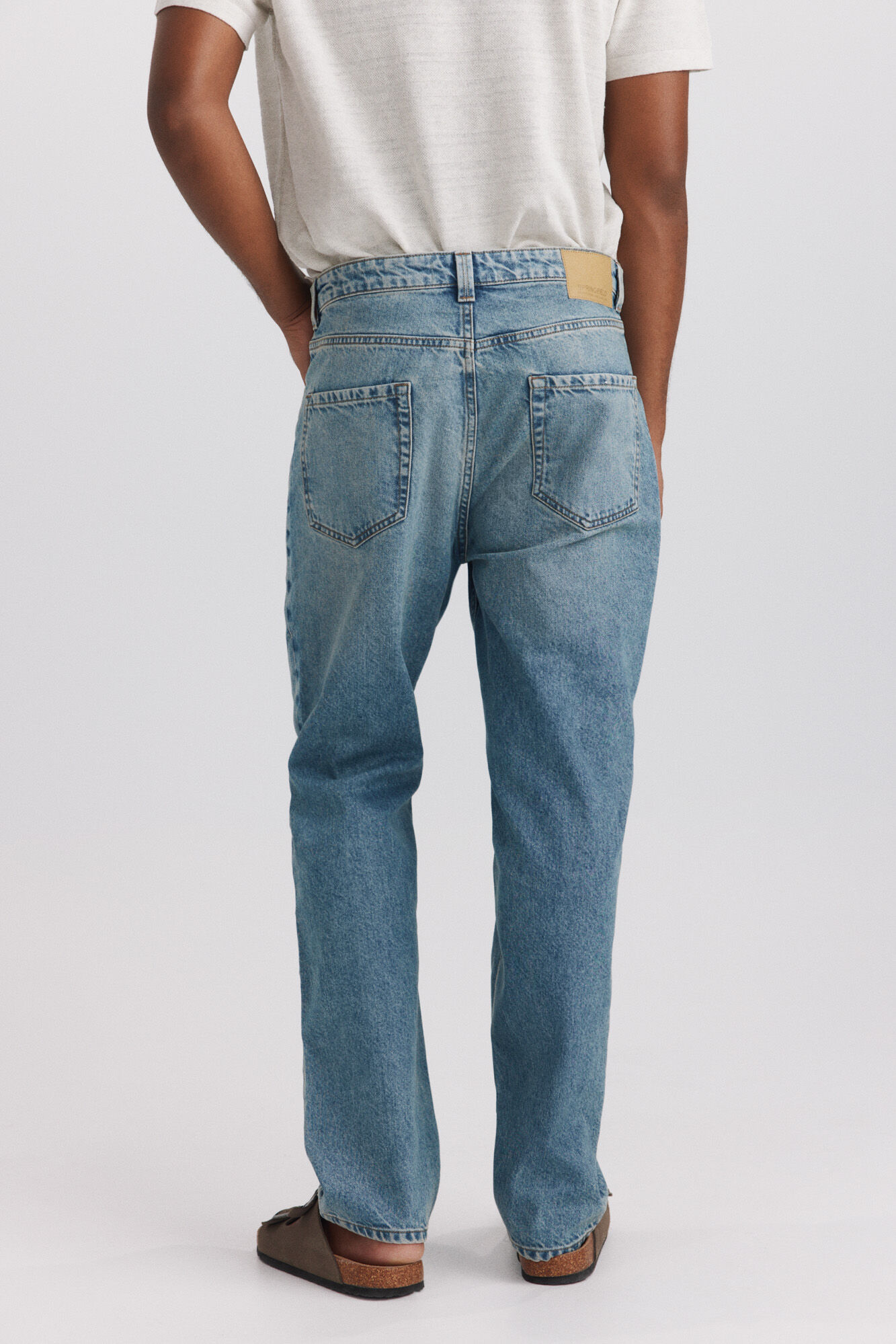 Springfield Jeans straight fit sobrete&ntilde;ido azul
