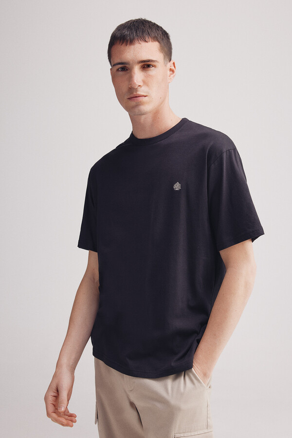 Springfield Playera básica cuello redondo negro