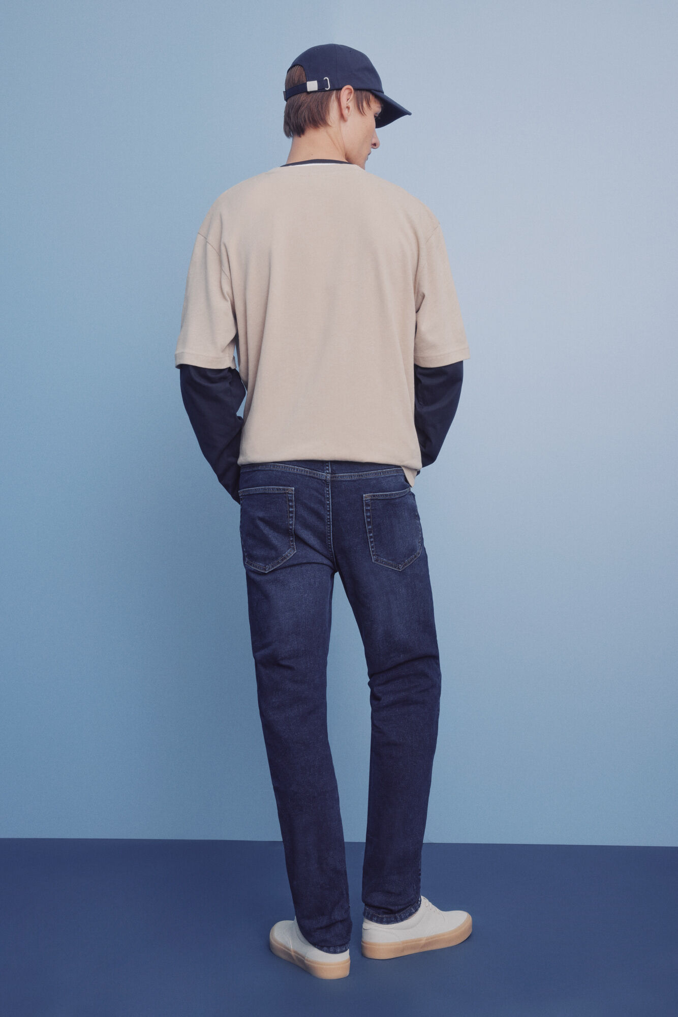 Springfield Jeans ajustados con lavado oscuro azul