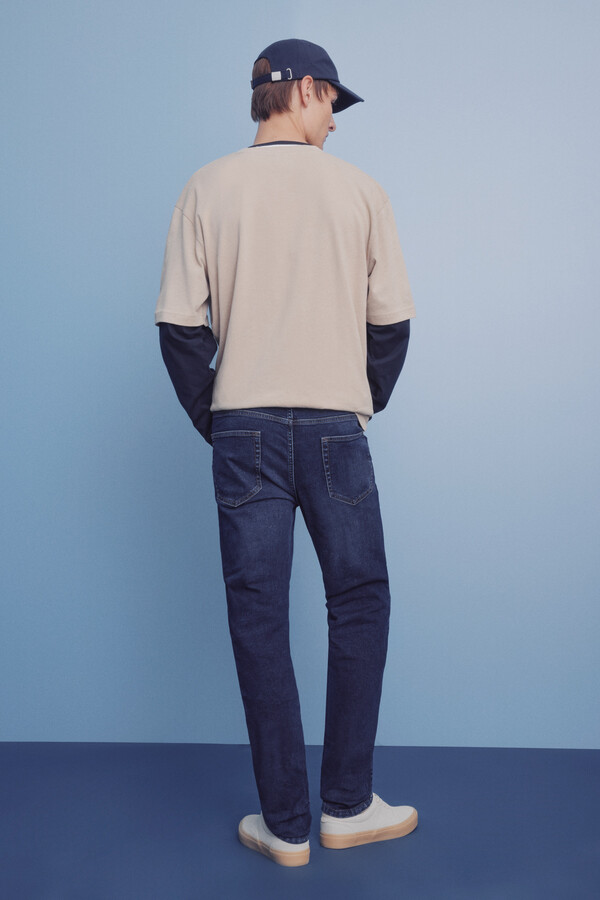 Springfield Jeans ajustados con lavado oscuro azul