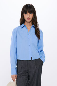 Springfield Camisa popelín cropped azul indigo