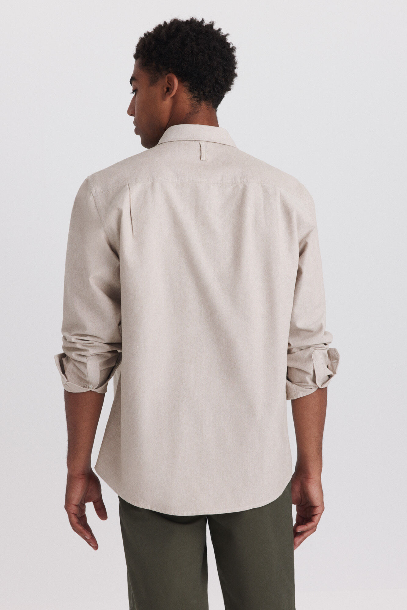 Springfield Camisa oxford beige
