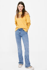 Springfield Sudadera Cuello Étnico amarillo