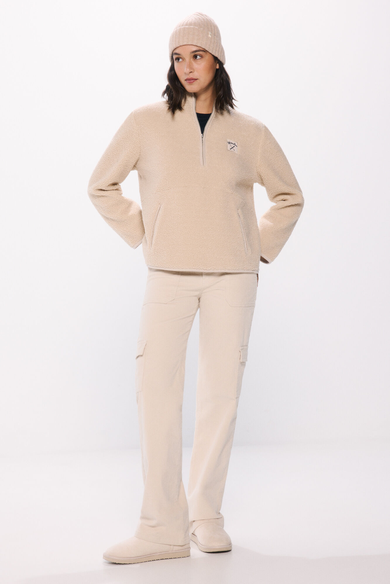 Springfield Sudadera borrego "Ski des Alpes" estampado