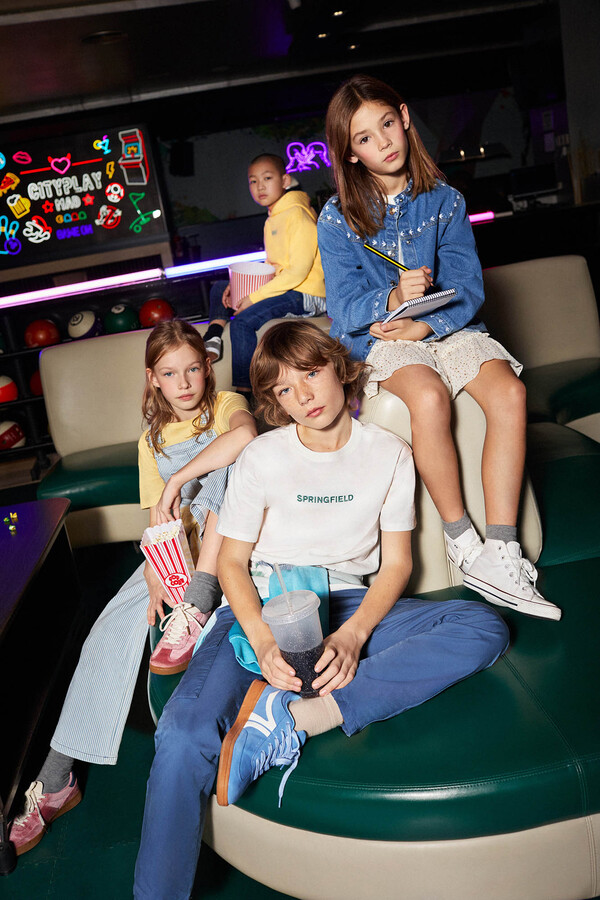 Springfield Kids Chaqueta denim bordado niña azul