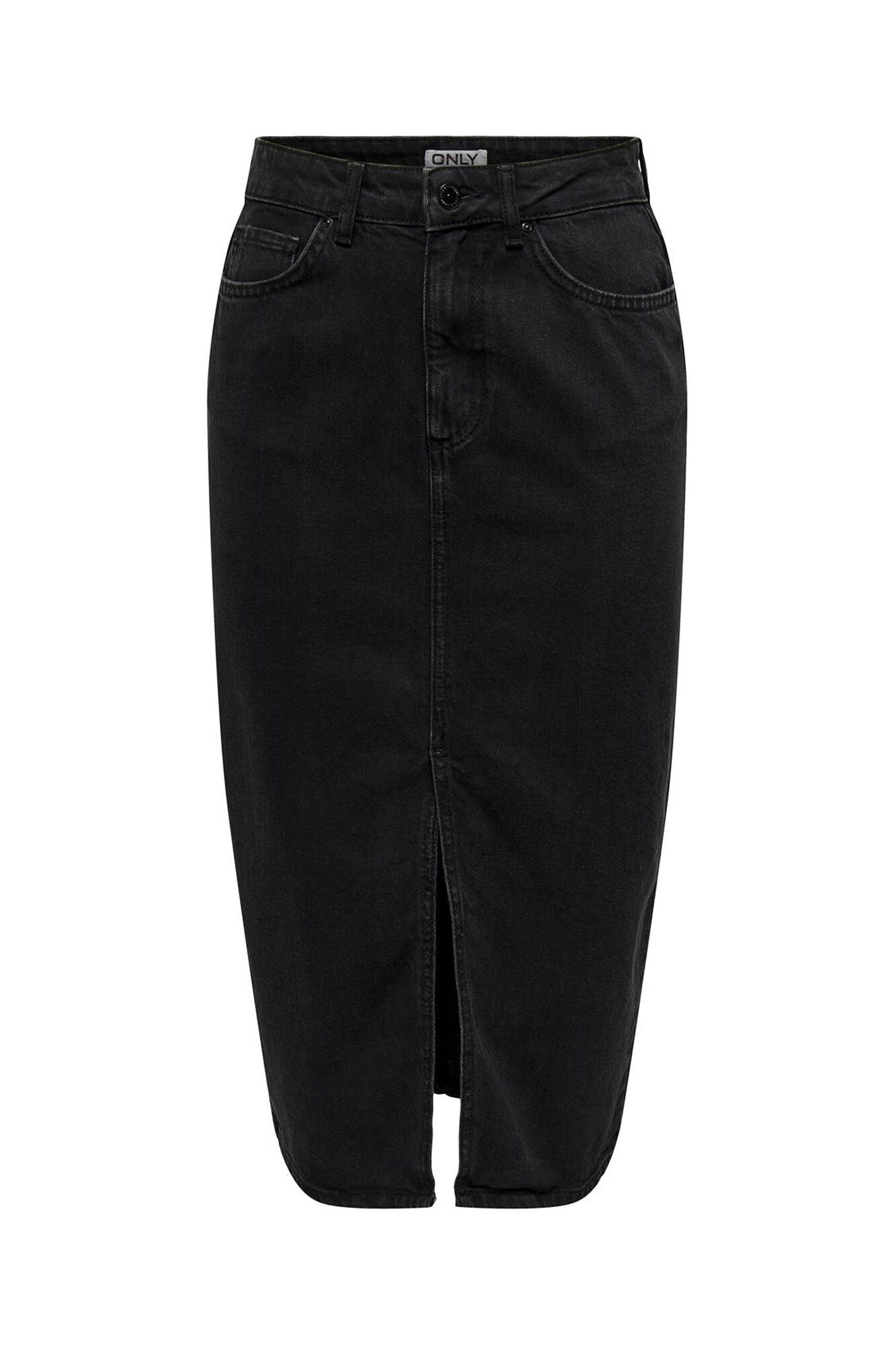 Only Falda vaquera midi negro
