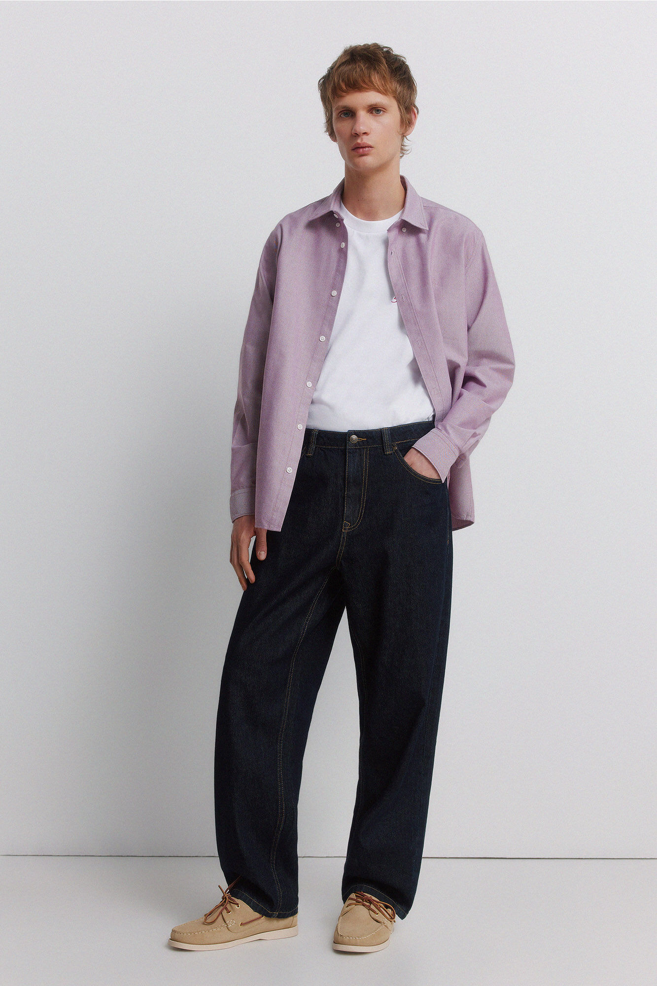 Springfield Camisa oxford sin arrugas rojo