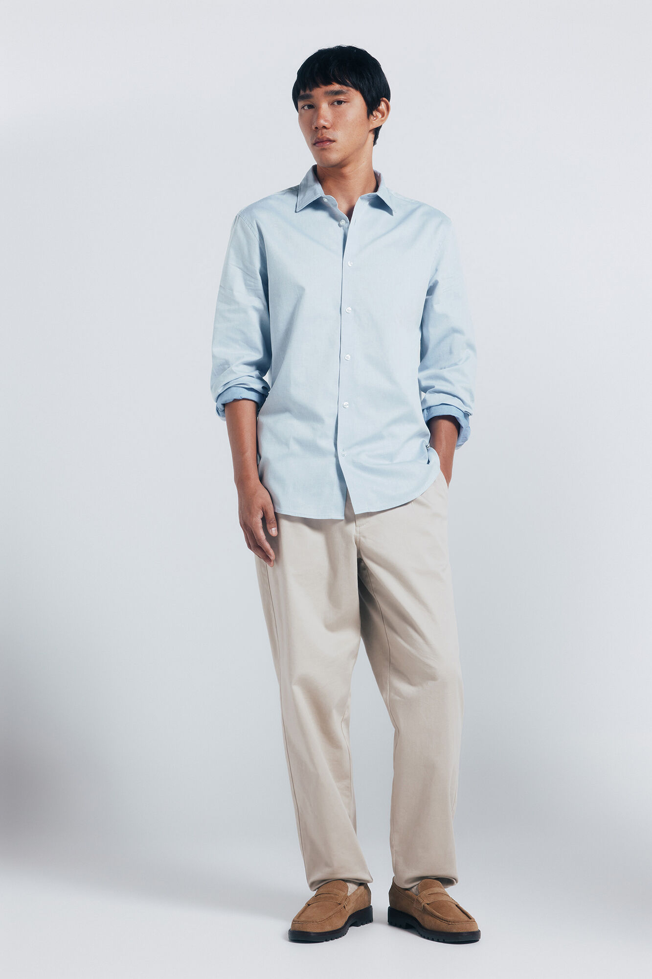 Springfield Camisa estructurada de f&aacute;cil cuidado azul