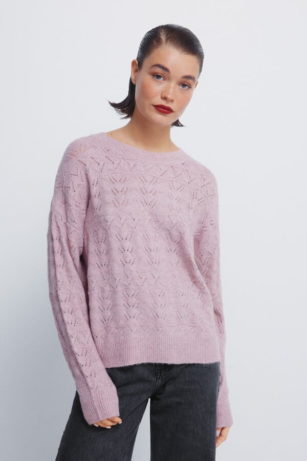 Springfield Jersey de punto de lúrex rosa