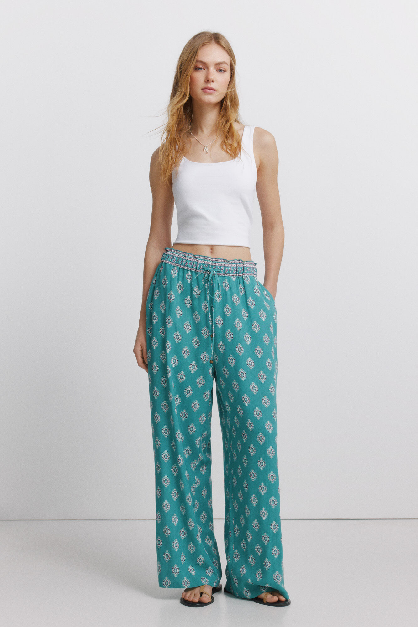 Springfield Pantal&oacute;n estampado r&uacute;stico con cord&oacute;n