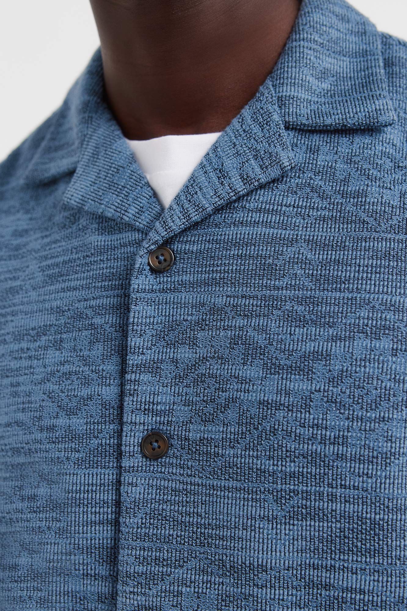 Springfield Polo camisero jacquard regular fit azul mezcla
