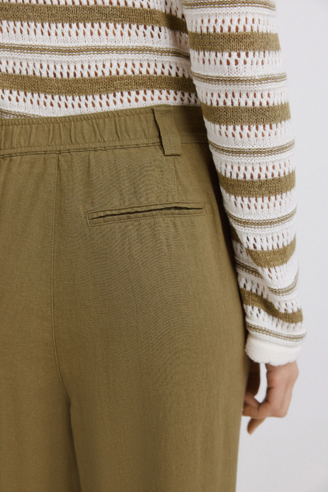 Springfield Pantalones de lino kaki