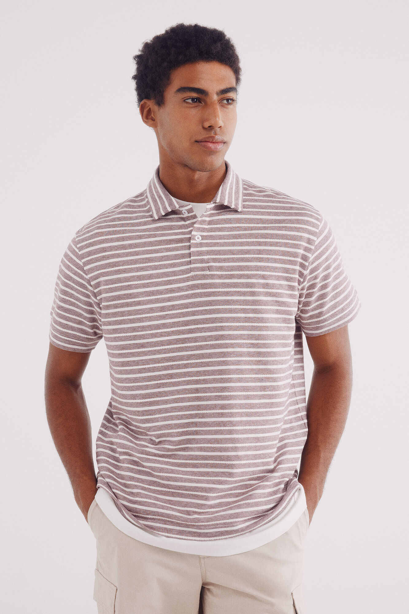 Springfield Polo jersey microrraya estructura regular fit