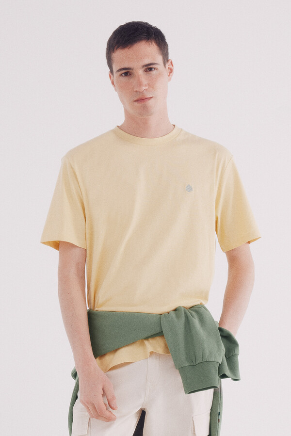 Springfield Playera básica cuello redondo amarillo