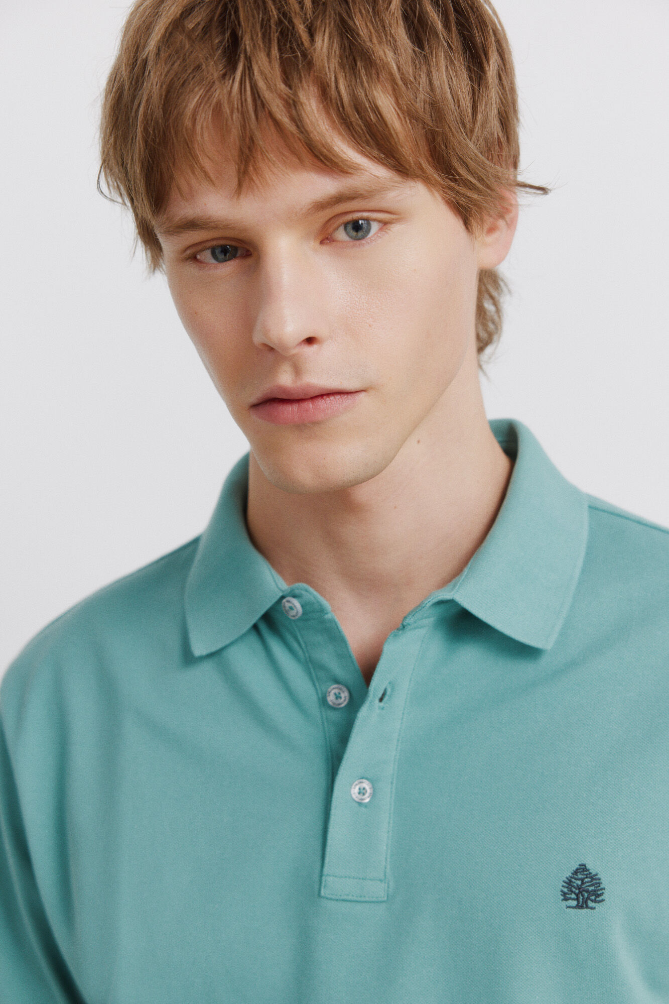Springfield Polo piqu&eacute; de pu&ntilde;o de contraste slim fit turquesa