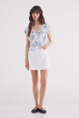 Springfield Falda vaquera corta blanca natural