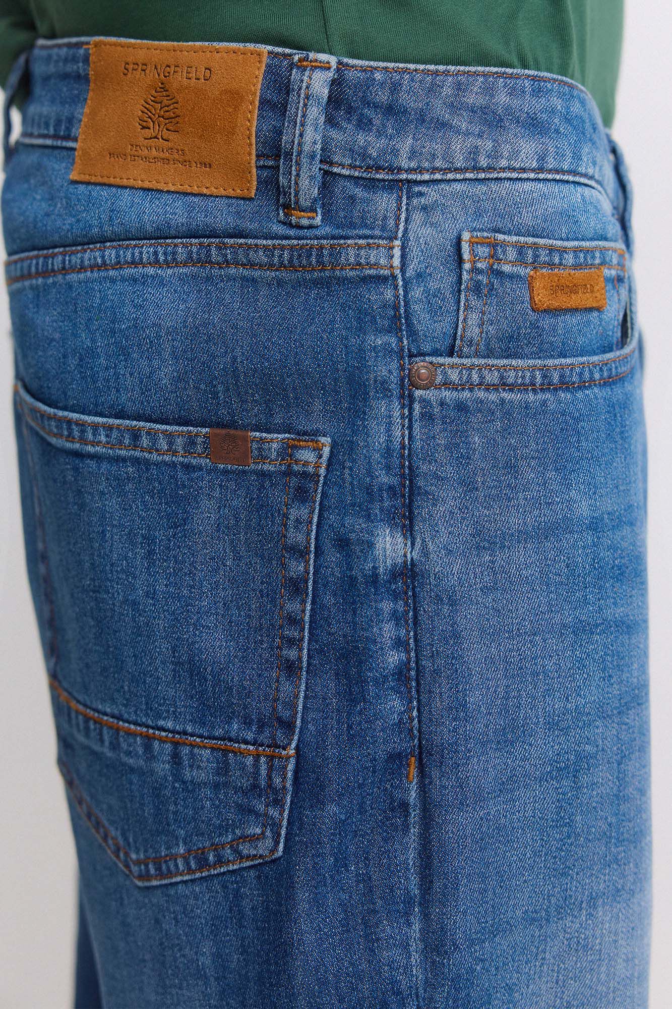 Springfield Bermudas de mezclilla ultra ligera slim fit azulado