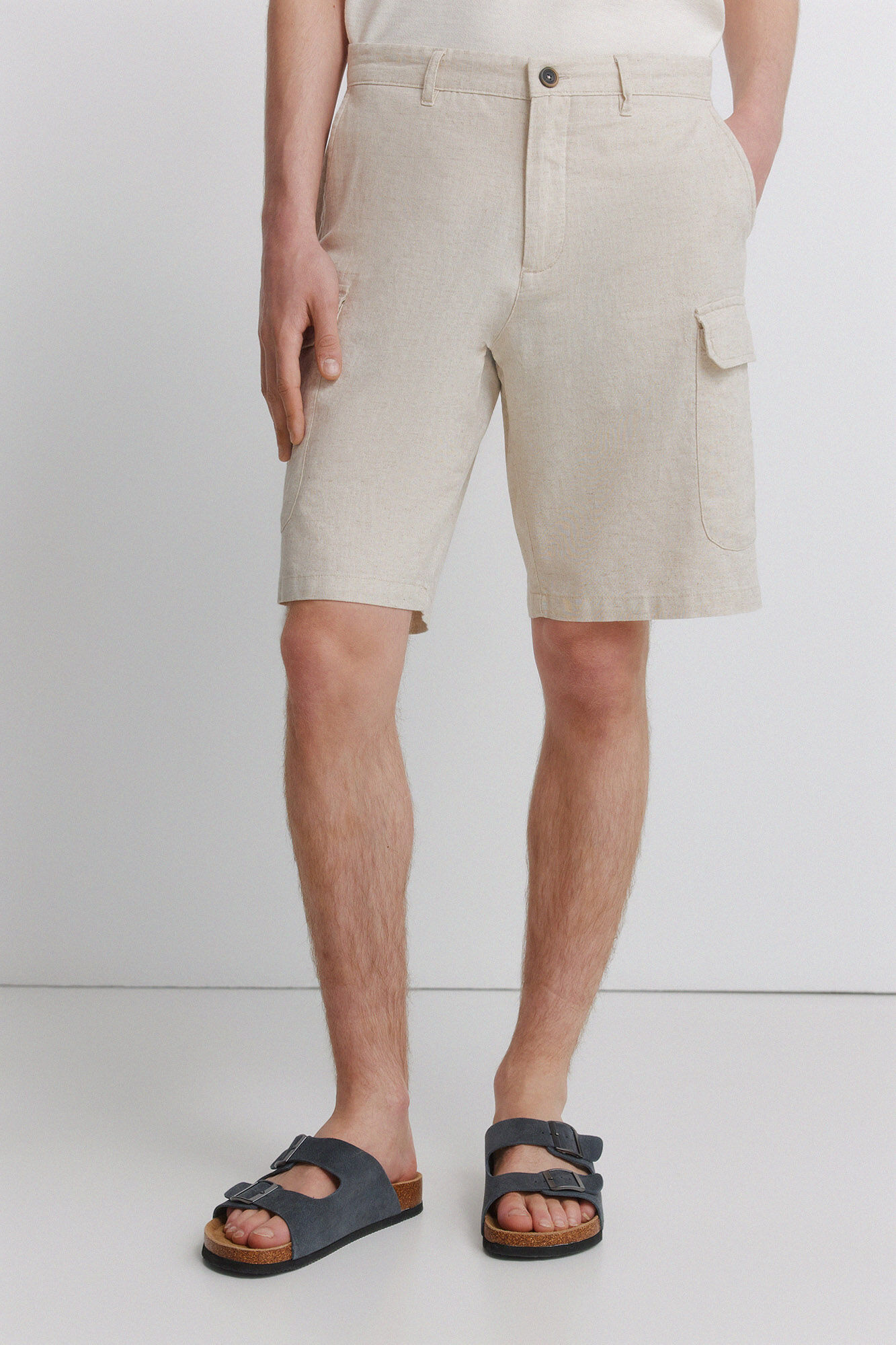 Springfield Bermudas cargo de lino comfort fit