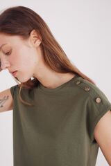 Springfield Playera botones hombros verde