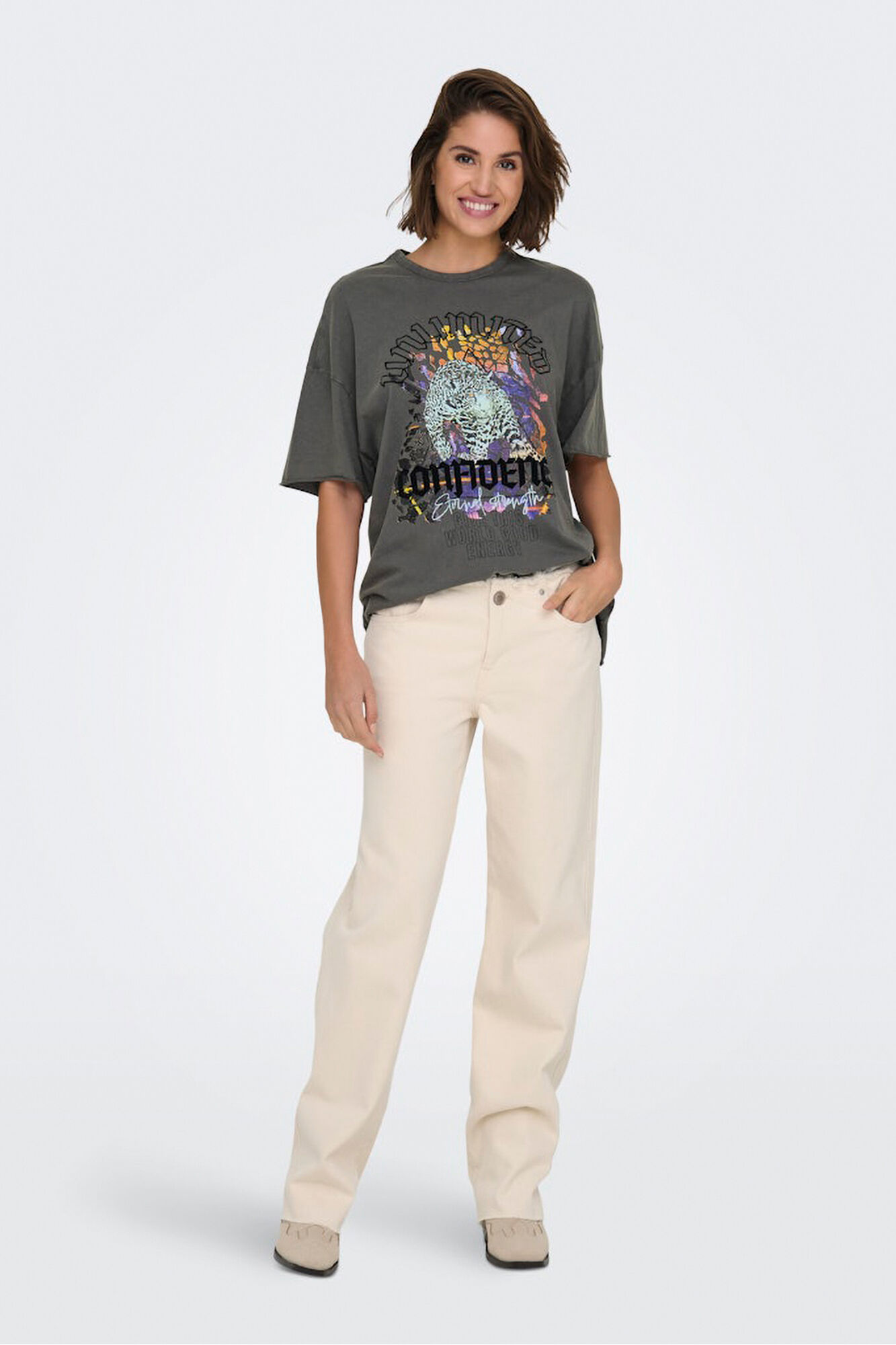 Only Playera oversized de manga corta