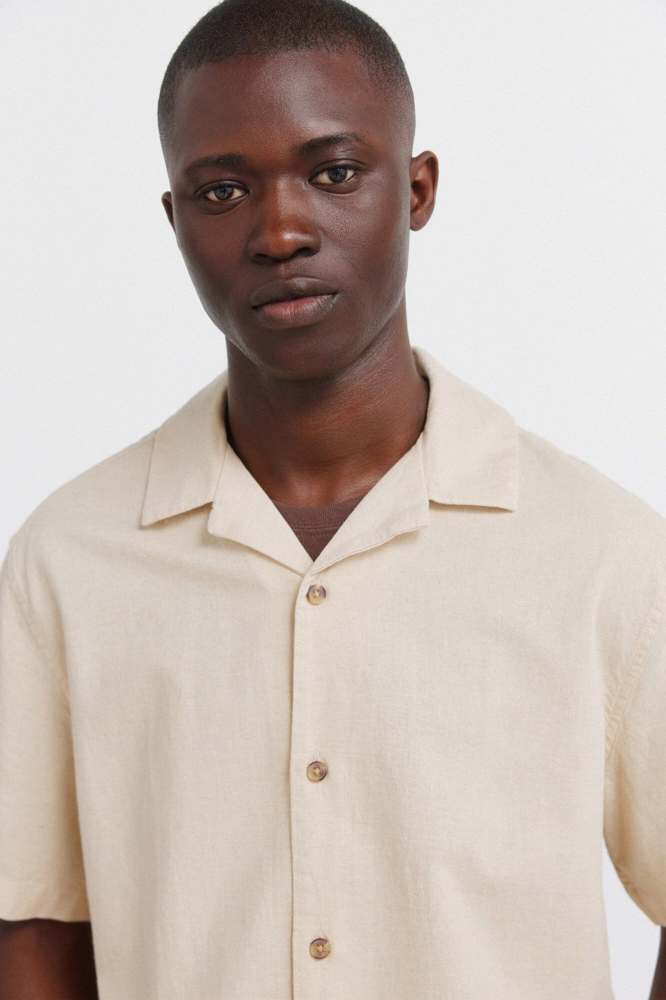 Springfield Camisa de manga corta bowling de lino