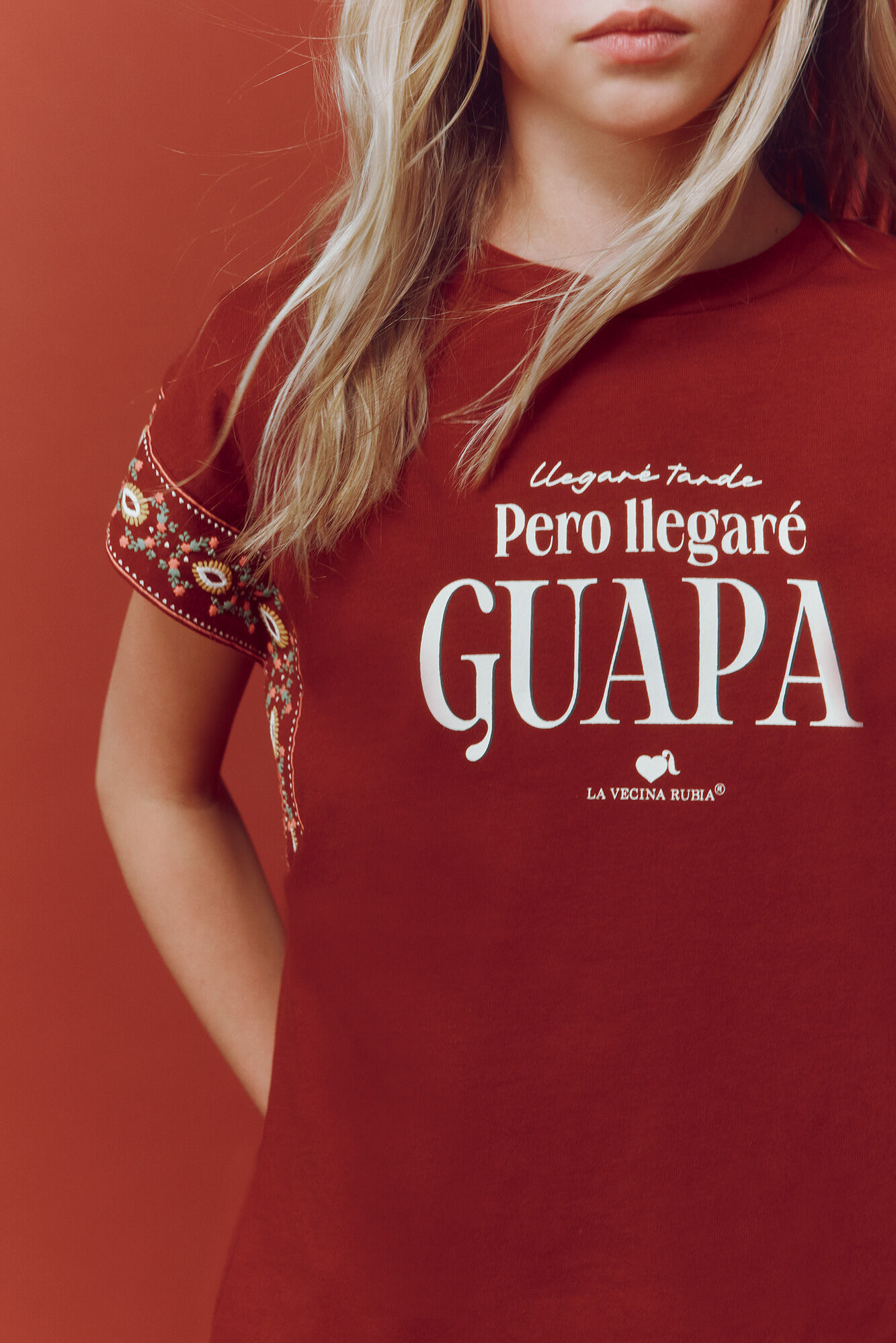 Springfield Kids Playera "Llegar&eacute; tarde, pero llegar&eacute; guapa" naranja
