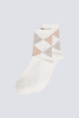 Springfield Calcetín largo rombos café