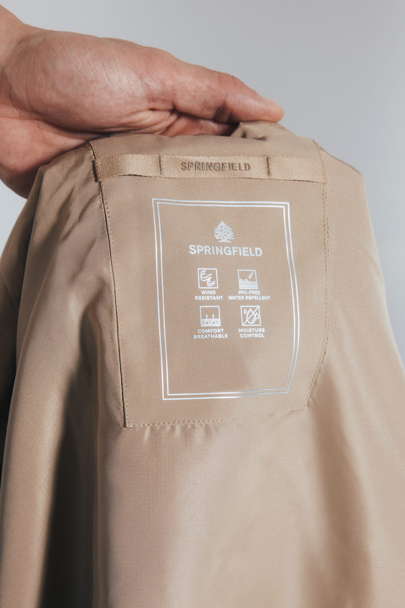 Springfield Parka t&eacute;cnica beige