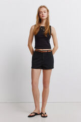 Springfield Short chino de algod&oacute;n negro
