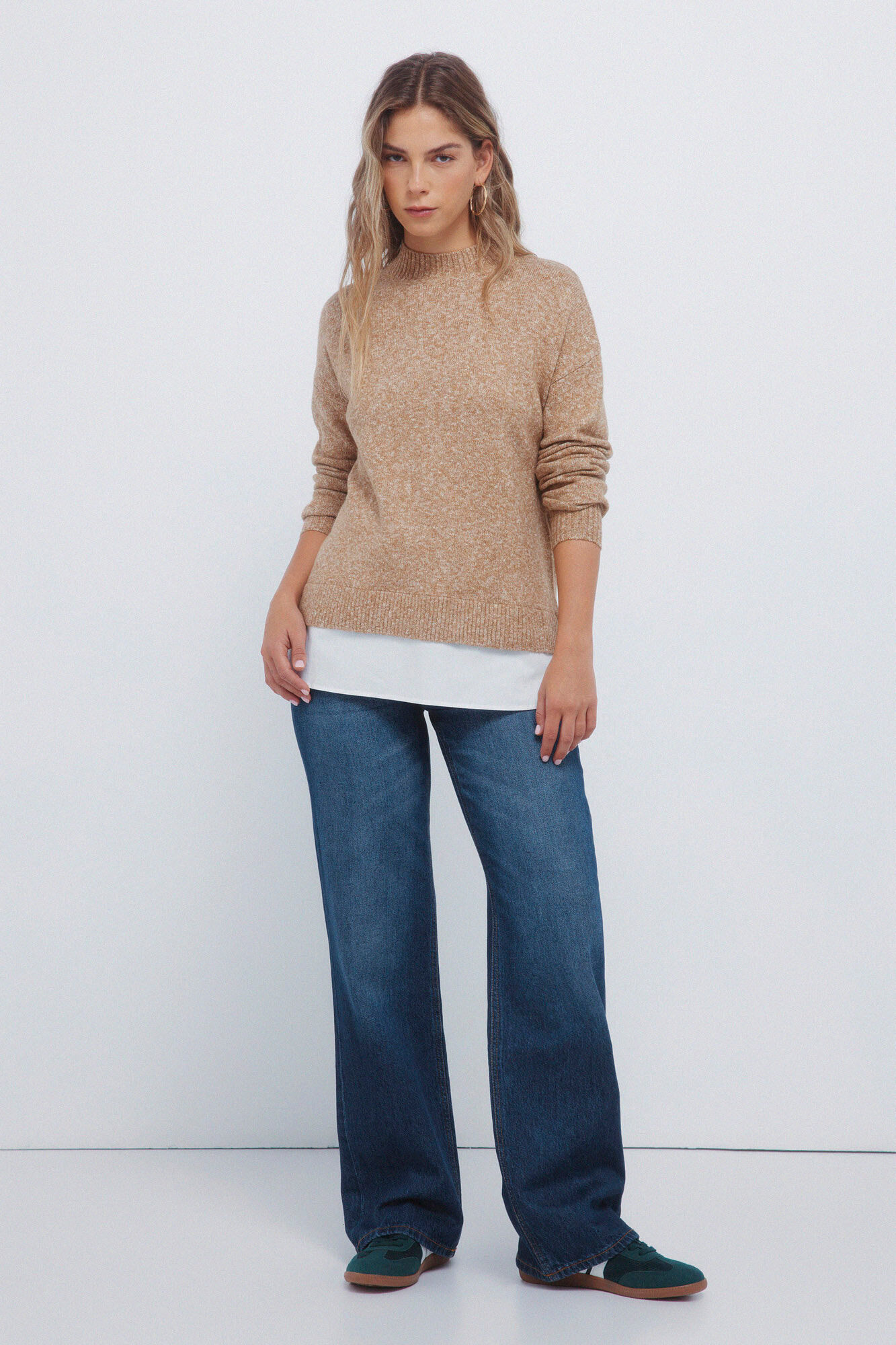 Springfield Jersey combinado de cuello Perkins nude