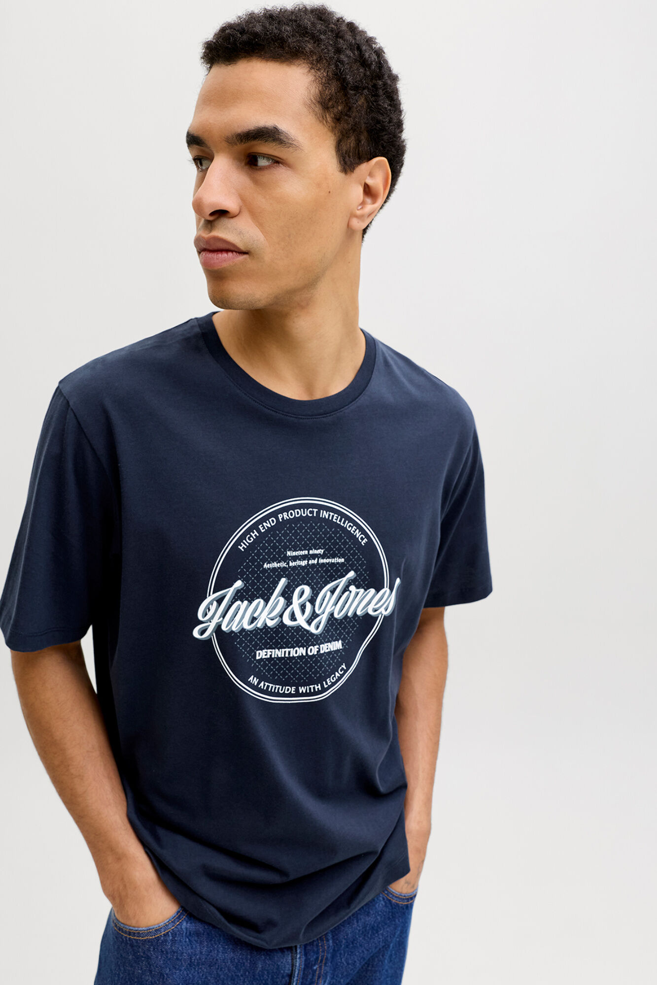 Jack & Jones Playera de manga corta con logo circular