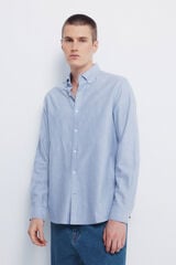 Springfield Camisa Oxford de Tencel azul