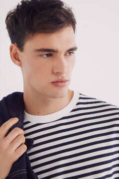 Springfield Playera rayas estampada marfil