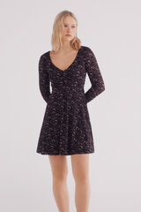 Springfield Vestido corto estampado negro