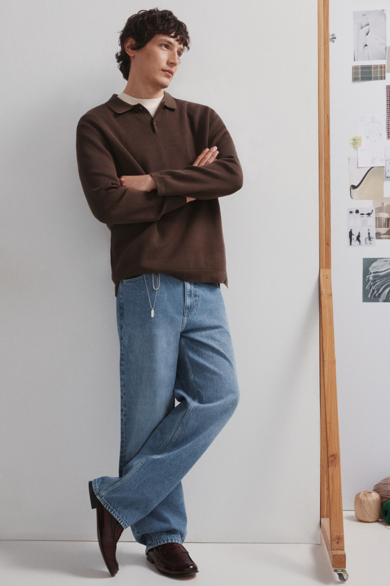 Springfield Jersey de cuello polo con botones estampado