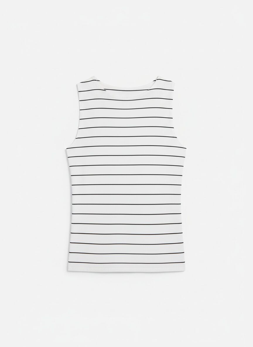 Springfield Top sin mangas cuello redondo de algod&oacute;n beige
