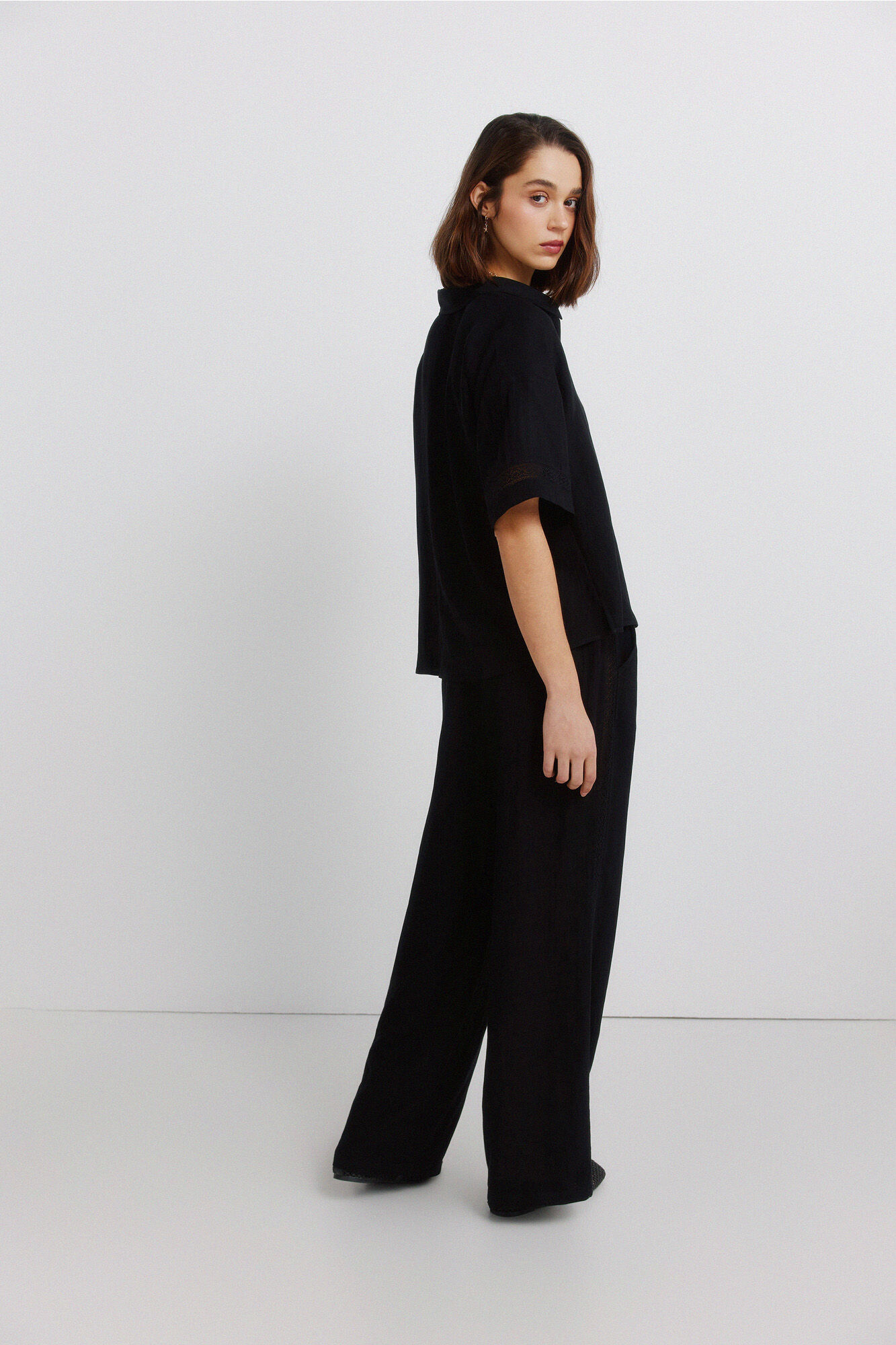 Springfield Pantal&oacute;n de encaje con cord&oacute;n negro