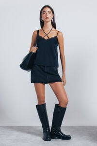 Springfield Falda corta denim tachuelas