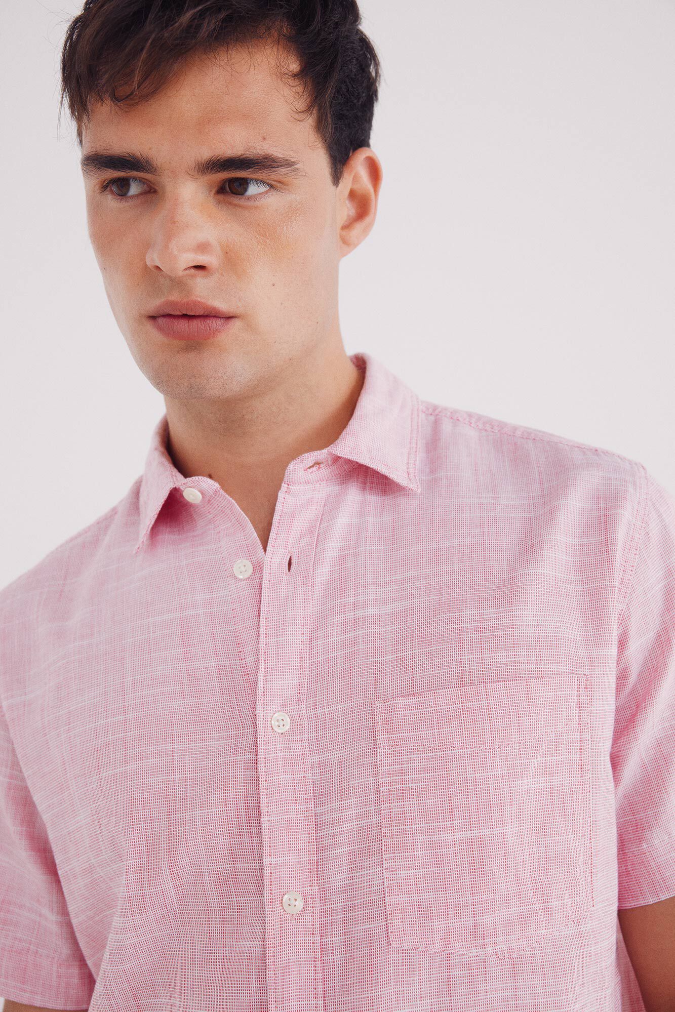 Springfield Camisa manga corta estructura bicolor