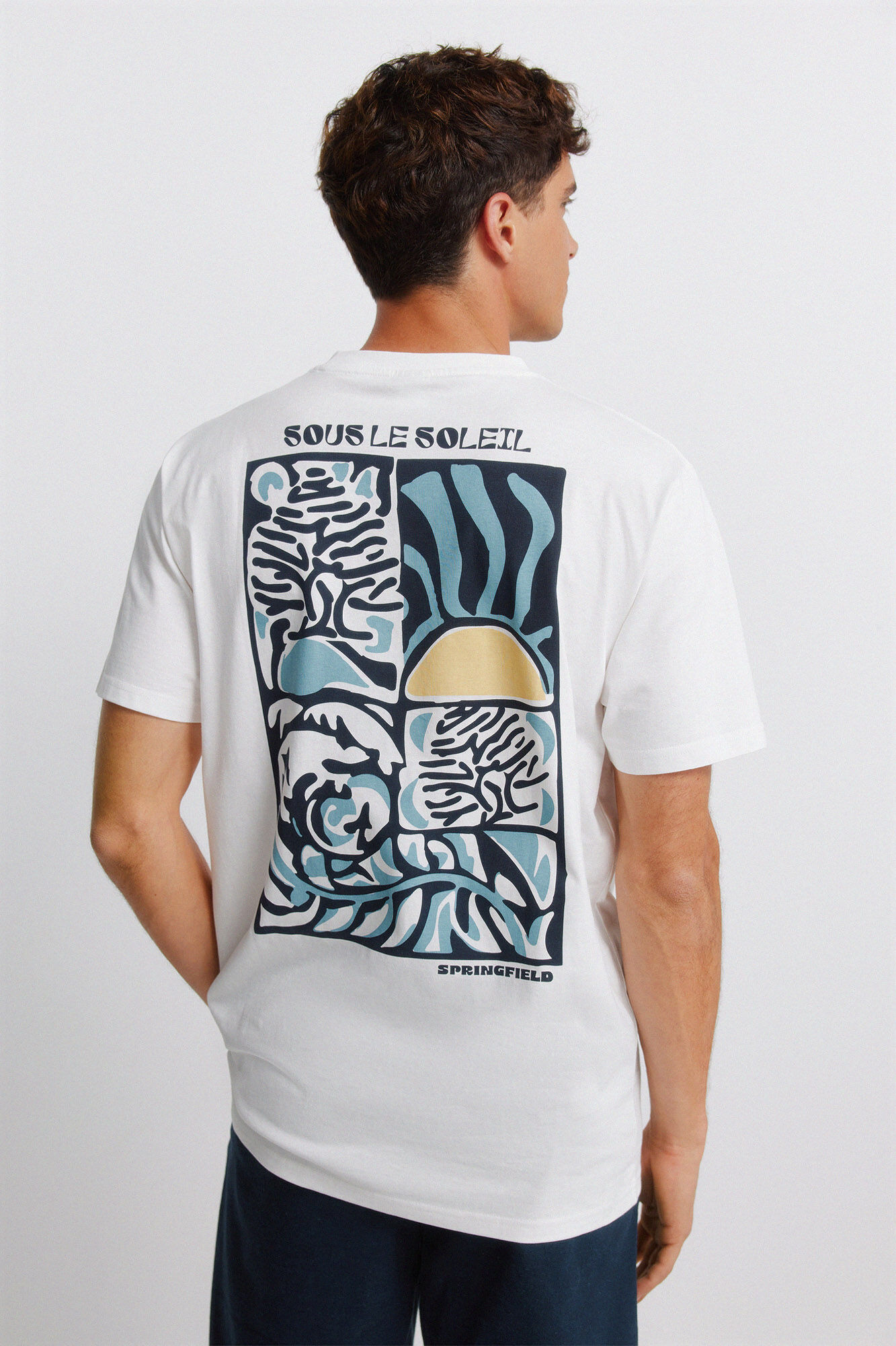 Springfield Playera logo Springfield collage blanco