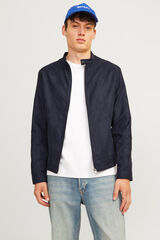 Jack & Jones Chamarra motera simil ante negro